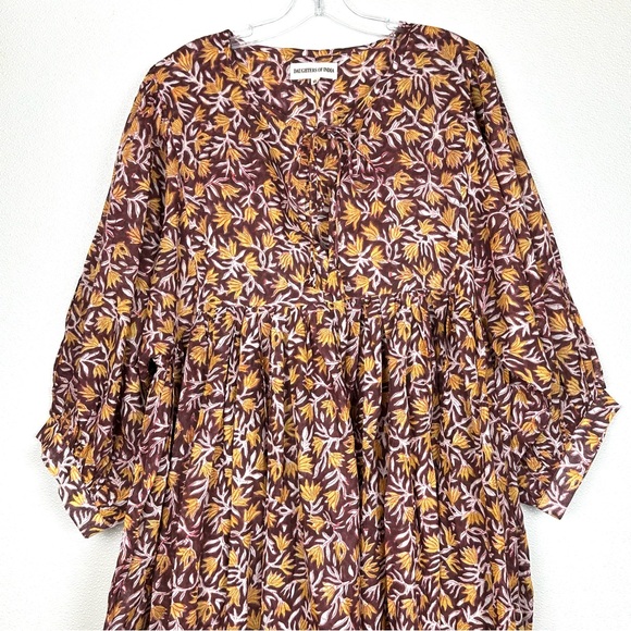 Daughters of India Kyra Dress Sumac Size 2XL Floral Cotton Boho - Picture 6 of 10
